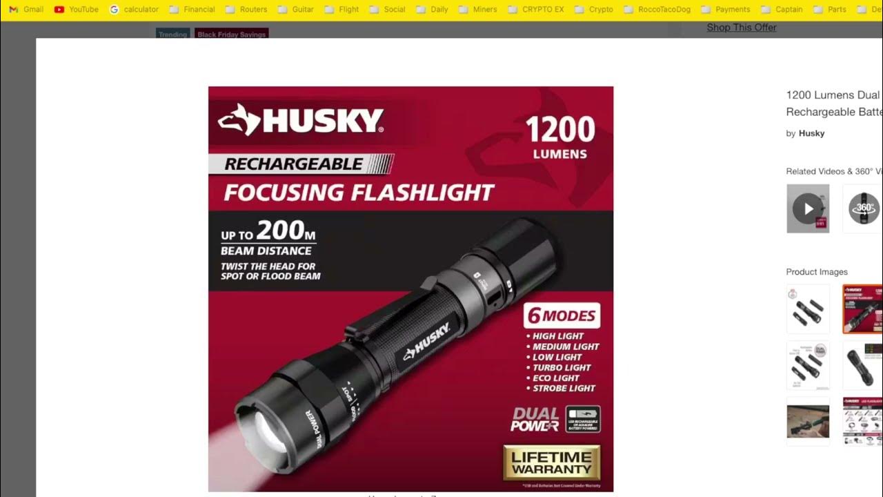 Unveiling the HSKY1200DPFL: Husky's 1200 Lumen Rechargeable Power